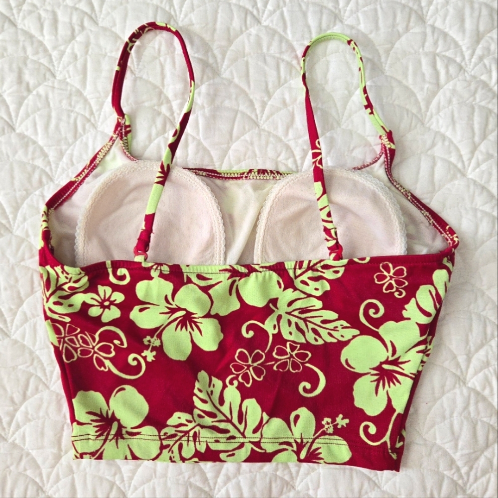 ( Raisins ) Two-Piece Swimsuit / Cropped Tankini Top & Low-Rise Bottoms Set - Picture 5 of 7